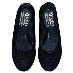 BOBS‎ from Skechers black memory foam stretch fit mesh slippers 6